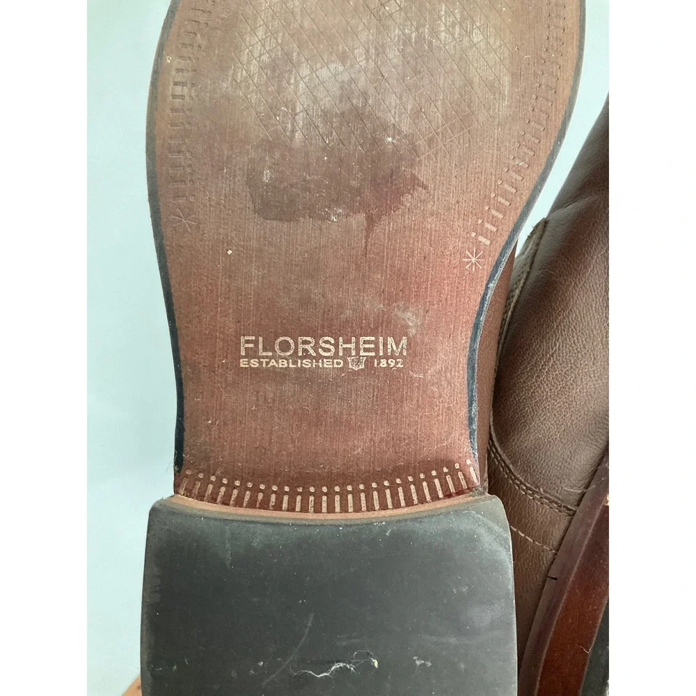 Florsheim Mens Brown Leather Chukka Boots Medallion Toe 15085-200‎ Size 10.5 D